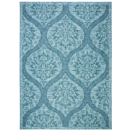 Safavieh 5 ft.-3 in. x 7 ft.-7 in. Courtyard Indoor & Outdoor Area Rectangle Rug Blue & Grey CY8511-38221-5